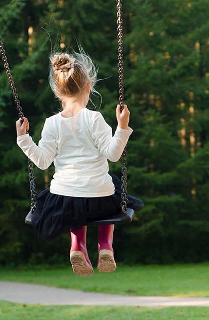 child on a swing